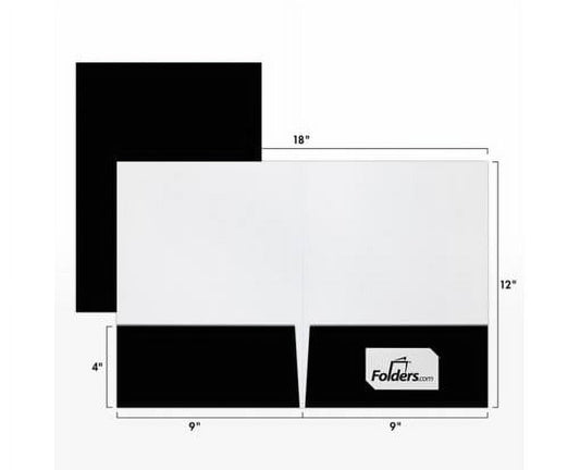 LUXPaper 9 x 12 Presentation Folder, Black Gloss, 100/Pack