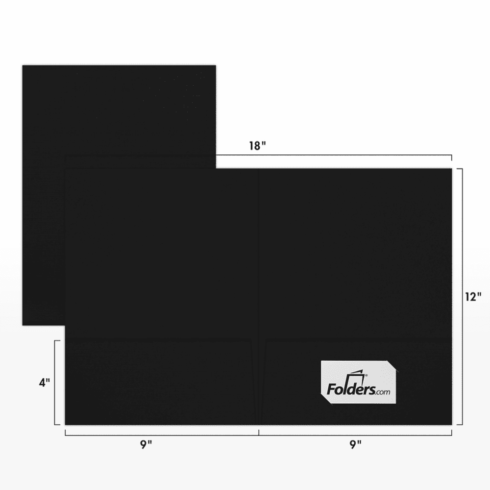 LUXPaper 9 x 12 Presentation Folders, Black Linen, 10/Pack