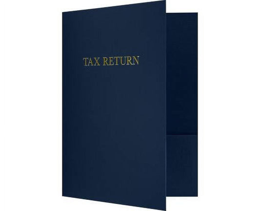 Luxpaper 9 X 12 Presentation Tax Folder, Nautical Blue Linen, 50/Pack