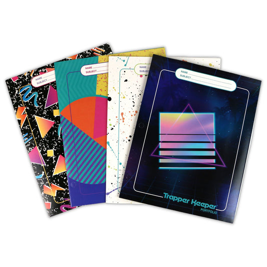 Mead Trapper Keeper 2-Pocket Portfolio Folder: 9-3/4 in. x 12 in. / Assorted (4 patterns) 4-pack