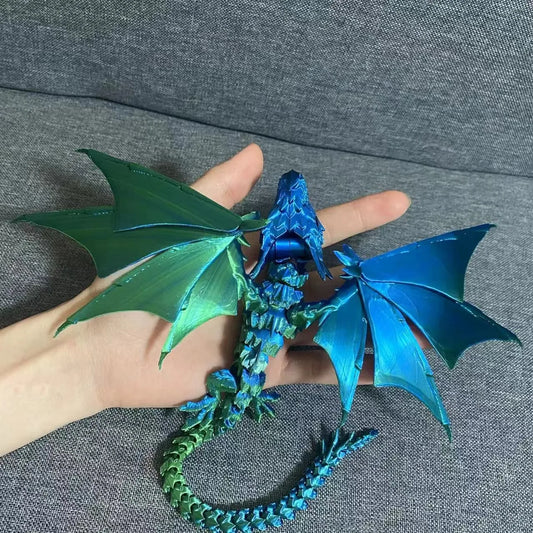 3D Printed Flying Dragon Movable Model – Chinese Loong Gothic Decor for Home, Aquarium & Collectors