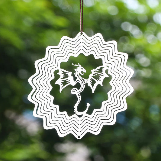Whirligig Flying Dragon Wind Spinner – Mystical Fantasy Hanging Wind Chime & Garden Catcher Pendant
