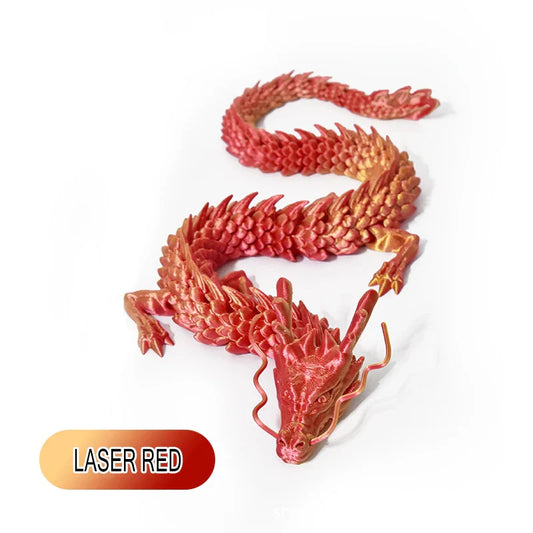 180cm Huge 3D Printed Jointed Loong Figurine – Creative Dragon Ornament for Plants, Rockery & Fish Tank Landscaping Decoration