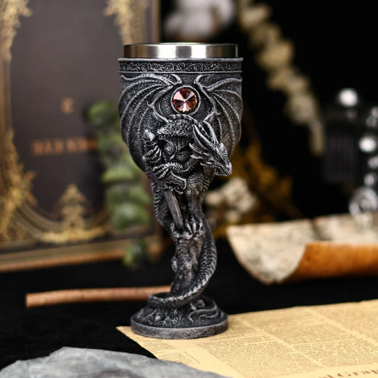 Dragon Wine Glass with Silver Sword