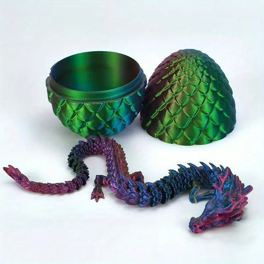 3D Printed Dragon Egg with Fully Articulated Dragon