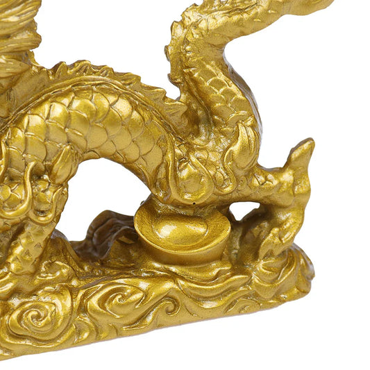 1Pc Good Lucky Golden Dragon Chinese Zodiac Statue – Gold Dragon Desktop Figurine