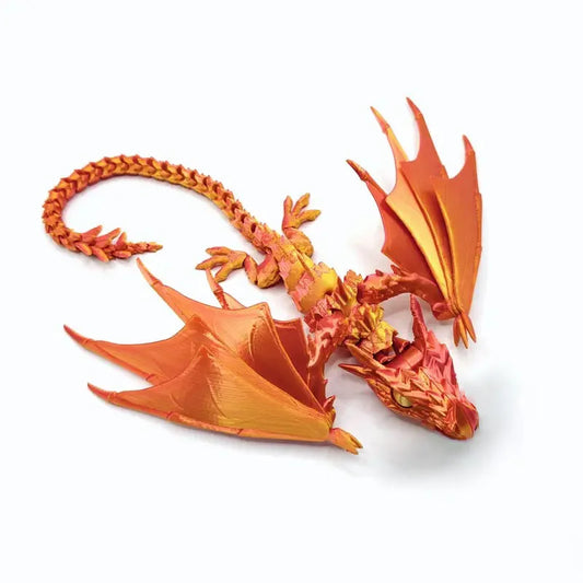 3D Printed Flying Dragon Movable Model – Chinese Loong Gothic Decor for Home, Aquarium & Collectors
