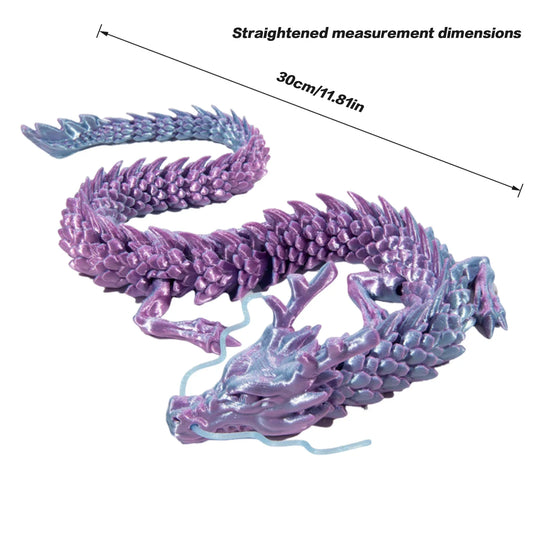 3D Printed Dragon Figures Decor Toy – Multi-Jointed Movable Hand-held Articulated Dragon Ornament