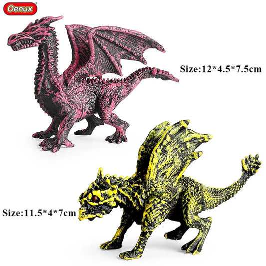 Oenux New Flying Magic Dragon & Phoenix Figures – Chinese Mythical Creature & Dinosaur Toy Set for Kids