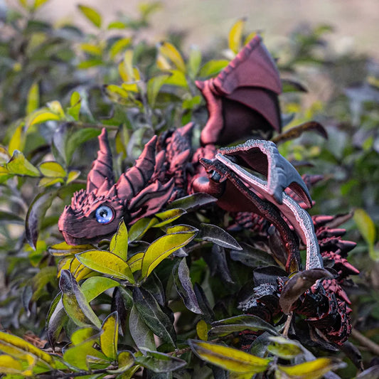 3D Printed Flying Dragon Simulated Craft Ornament – Multi-Jointed Movable Dragon Figures for Home & Desk Decoration
