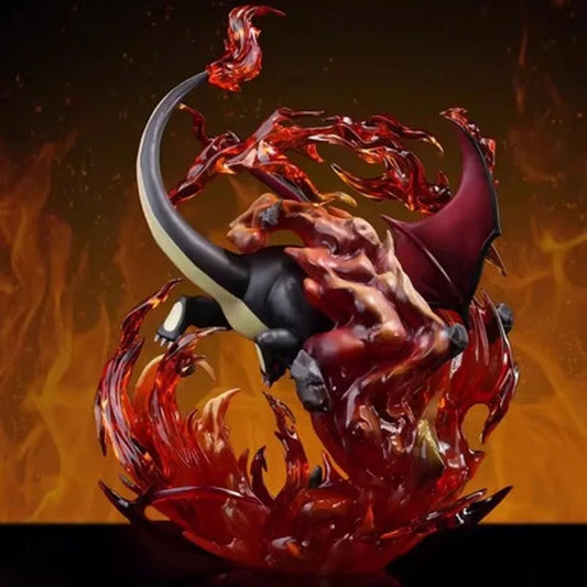 In Stock 20cm Anime Pokémon Fire Dragon Black Dragon Spray Fire – 1/20 Magical Museum Action Cute Statue Model Toy Decoration