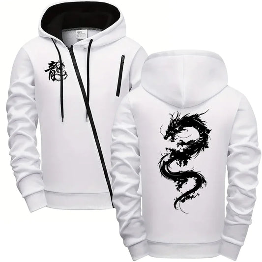 Chinese Dragon Printed Hoodie for Men