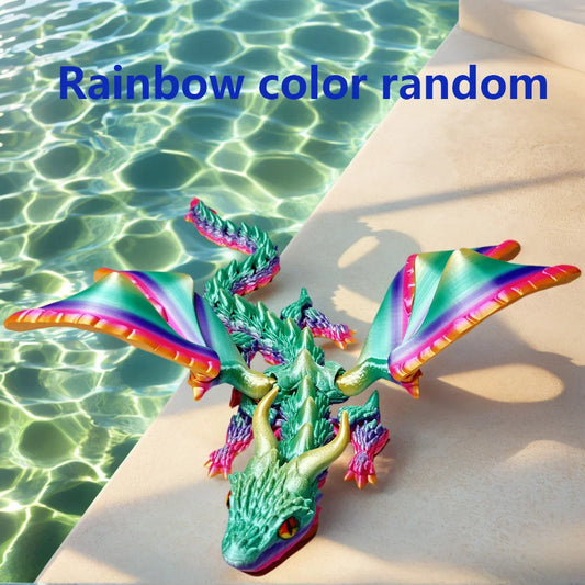 39.5Cm / 15.55In 3D Printed Dragon with Moveable Joints – Animal Model for Home & Desktop Decoration