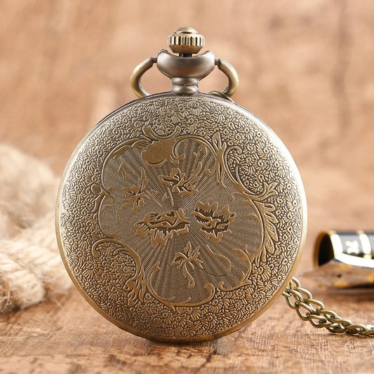 Three-Headed Dragon Quartz Pocket Watch – Vintage Bronze Fire Monster Necklace