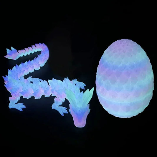 1/2PCS 3D Printed Dragon Egg with Fully Articulated Dragon