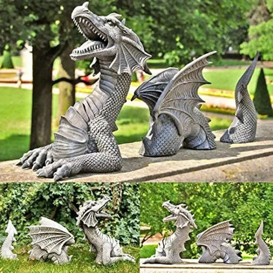 Dragon Shape Resin Lawn Sculpture