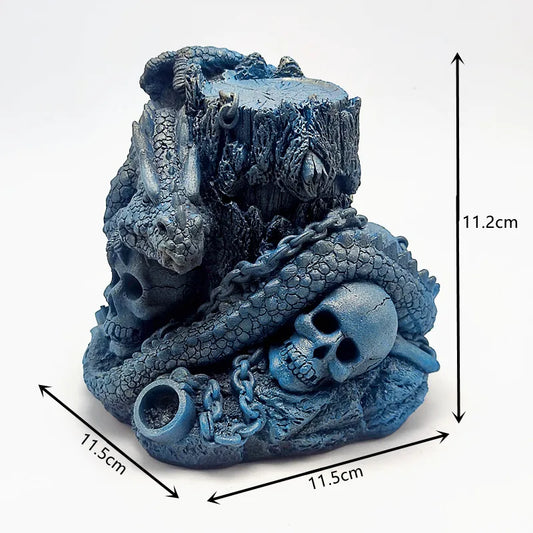 Flying Dragon Skull Candlestick Silicone Mold – DIY Resin, Gypsum & Halloween Decoration Tool