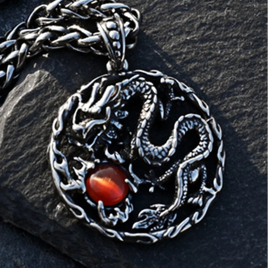 Retro Punk Dragon Play Beads Necklace