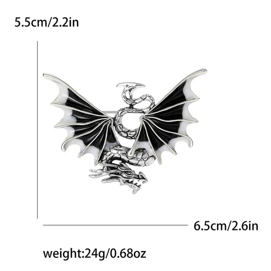 Popular Enamel Dragon Pins – Unisex Rhinestone Flying Dragon Brooch for Party, Backpack & Clothing Accessories