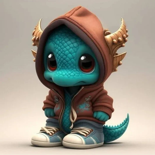 Cool Baby Dragon Resin Statue