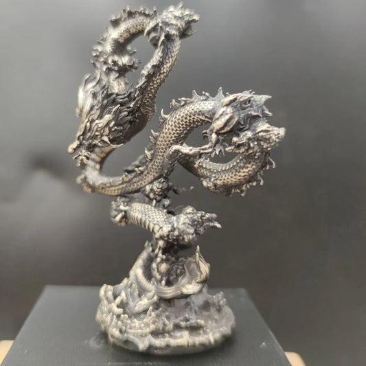 2024 Creative Oriental Dragon Bronze Statue – Animal Metal Figurine for Home & Desktop Decor