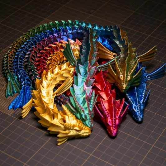 Printed 3D Gem Dragon Crystal Fidget Toy – Rotatable Articulated Dragon, Ideal Gift for Kids with ADHD