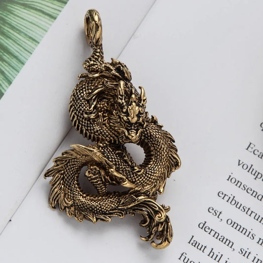 Punk Goth Dragon Pendant Necklace