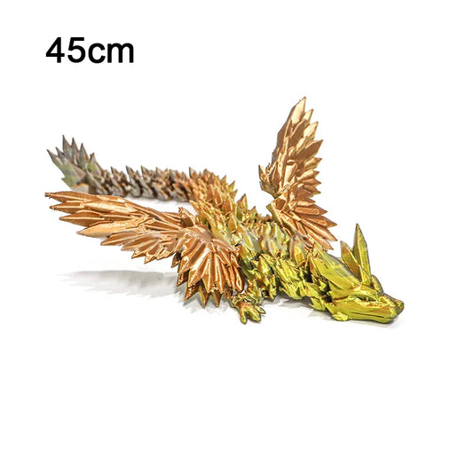 3d Printed Dragon Crystal Flying Dragon Wing Joint Movable Creative Divine Dragon Ornament -20cm/45cm