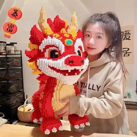 30CM DIY Dragon Building Blocks – 3D Puzzle Toy & Desktop Decoration for Kids