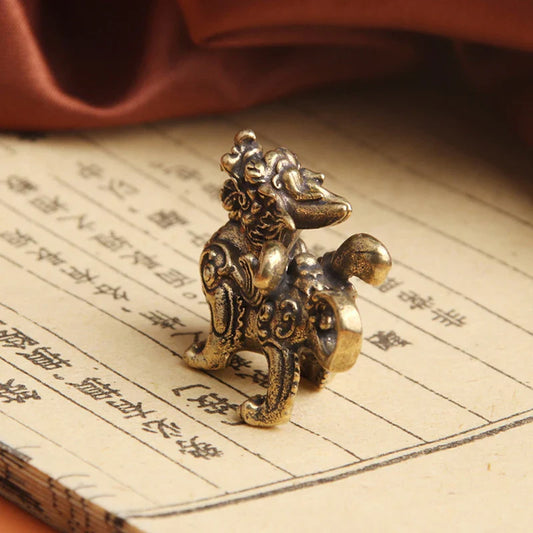 Chinese Feng Shui Brass Qilin Statue