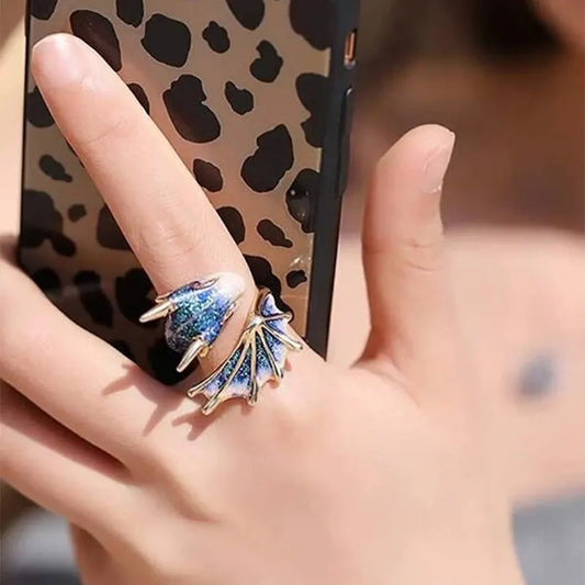 Pink &amp; Blue Two Dragon Rings – Cute and Adjustable Couple Rings for Men & Women