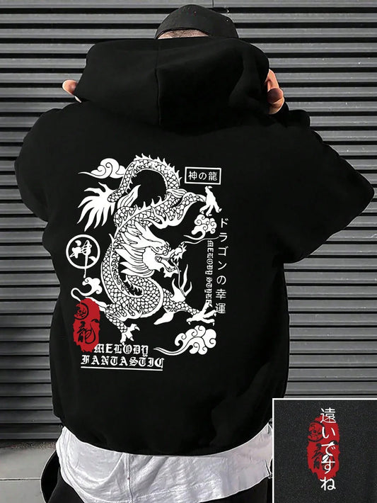 Harajuku Dragon Funny Pattern Hoodie