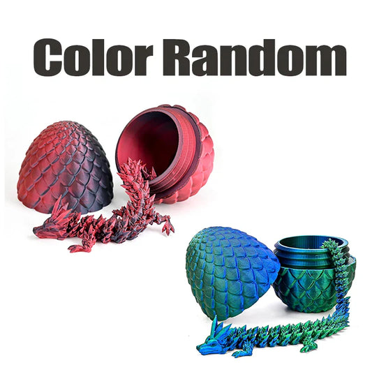 1/2PCS 3D Printed Dragon Egg with Fully Articulated Dragon