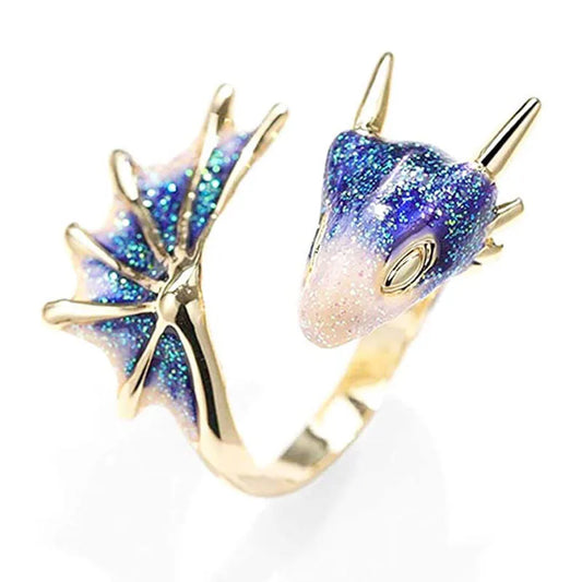Jisensp Retro Viking Dragon Ring – Adjustable Gothic Punk Jewelry for Men & Women