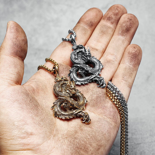 Natural Hetian Jasper Dragon Pendant