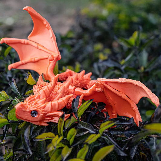 3D Printed Flying Dragon Simulated Craft Ornament – Multi-Jointed Movable Dragon Figures for Home & Desk Decoration
