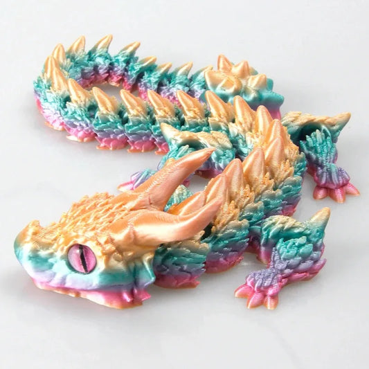 3D Printed Magic Dragon Movable Joint Fidget Toy – Rotatable Articulated Desktop Ornament