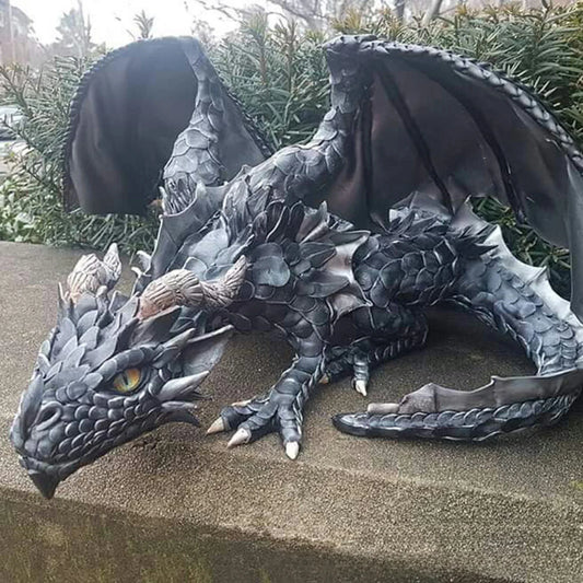Garden Big Squatting Dragon Sculpture – Guardian Statue for Outdoor, Halloween & Gothic Home Decor