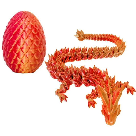 3D Printed Articulated Dragon Egg & Movable Dragon Model Toy