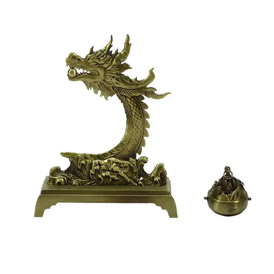 Metal Dragon Incense Holder – Lucky Feng Shui Chinese Dragon Retro Incense Burner