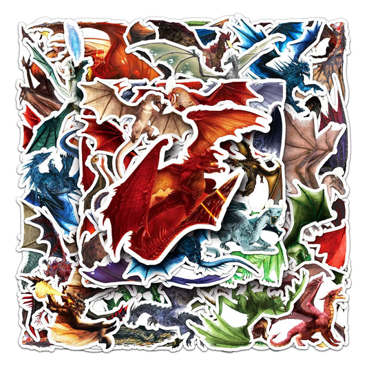50PCS Dragon Series Cartoon Waterproof Vinyl Stickers