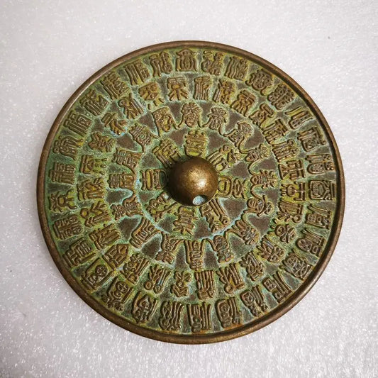 Feng Shui Lucky Dragon Phoenix Brass Mirrors Decoration – Antique Bronze Ware Collection, Home & Room Copper Ornaments