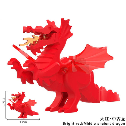 MOC Creative Medieval Dragon Action Figures – Model Building Blocks Bricks Collection DIY Toys for Children
