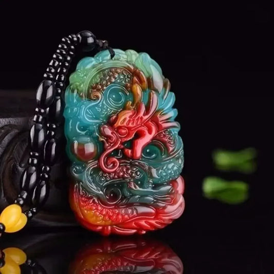 Real Jade Dragon Pendant Necklace – Natural Gemstone Amulet for Men | Luxury Charm Jewelry Gift