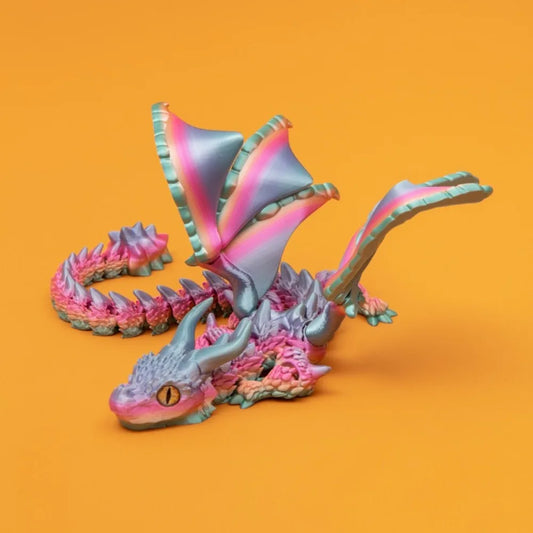 3D Printed Winged Carriage Dragon Figurine