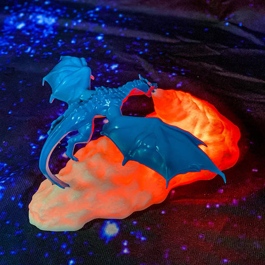 3D Printed Fire/Ice Dragon Night Light – Eye Protection Table Lamp for Kids