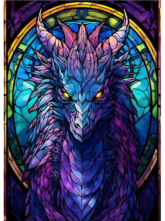 Abstract All Dragons Asylum Stained Glass Poster – Canvas Painting Wall Art for Living Room & Home Decor