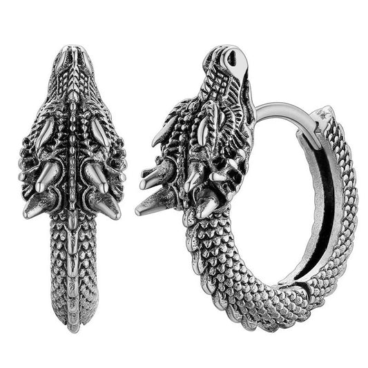 Huitan Trendy Male Dragon Hoop Earrings