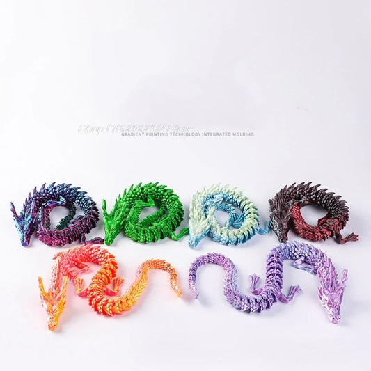 3D Printed Magic Dragon Fidget Toy – Movable Joint, Rotatable Articulated Desktop Ornament