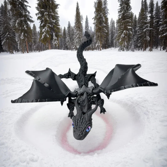 39.5Cm / 15.55In 3D Printed Dragon with Moveable Joints – Animal Model for Home & Desktop Decoration